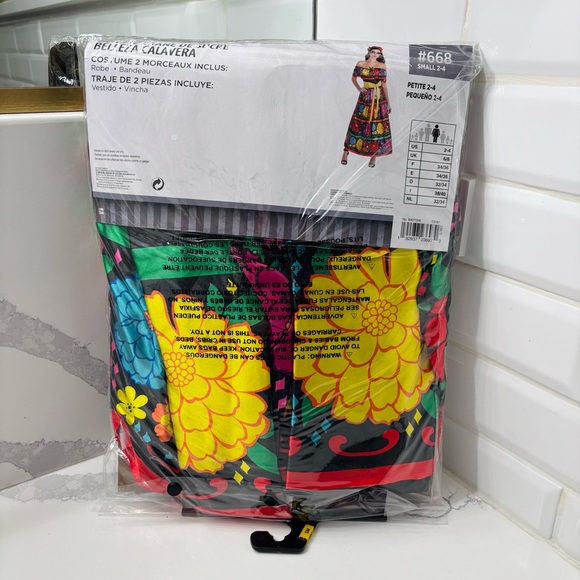 Women's Sugar Skull Beauty Costume Dress and Headband - Picture 4 of 5